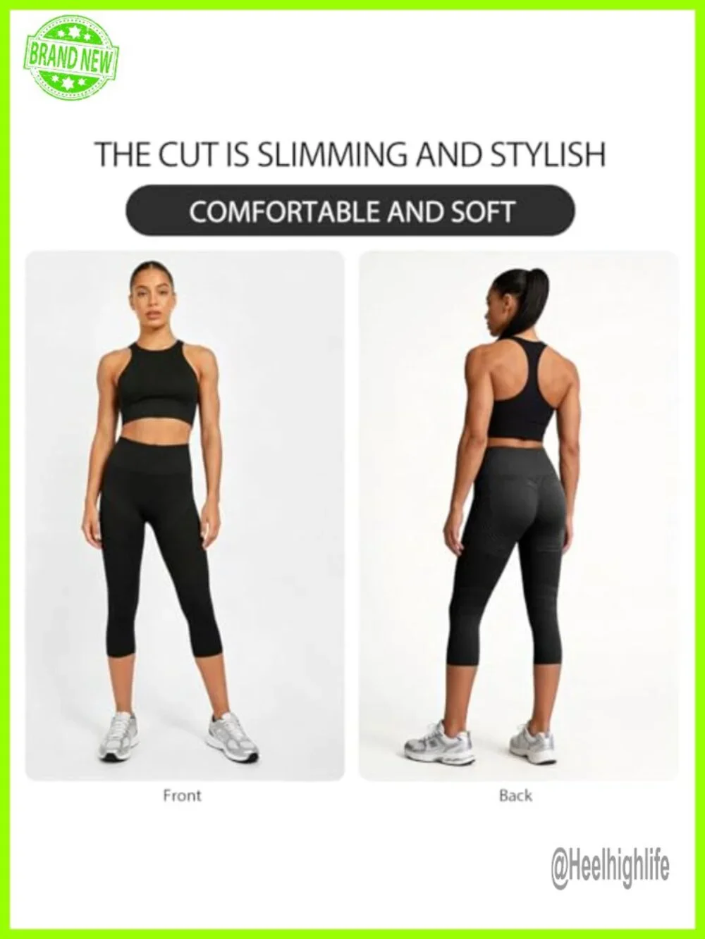 Capri Leggings with Built-in Resistance Band, Women's High Rise Scrunch Yoga